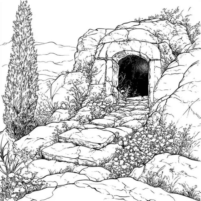 sepulcro vazio para colorir 8