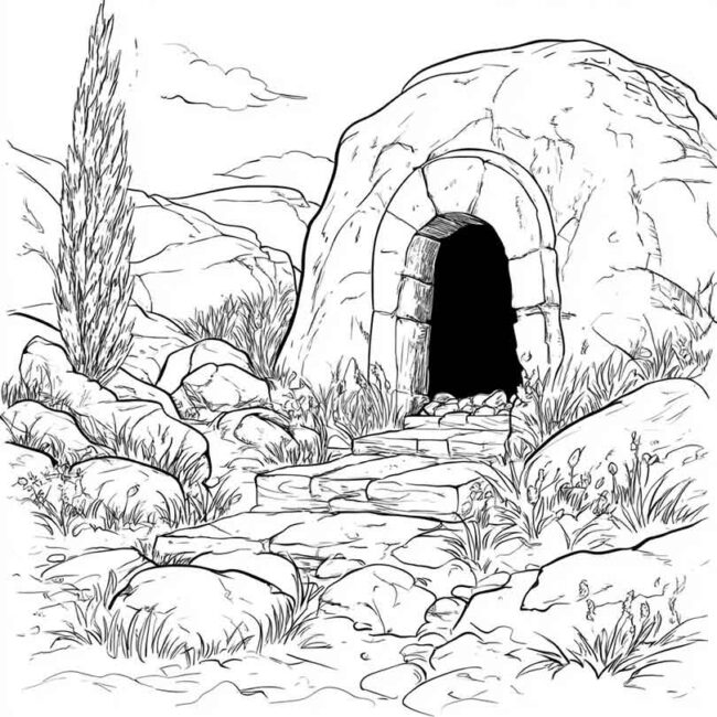sepulcro vazio para colorir 40
