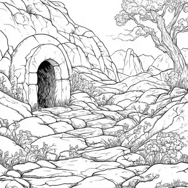 sepulcro vazio para colorir 7