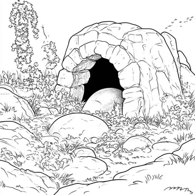 sepulcro vazio para colorir 4