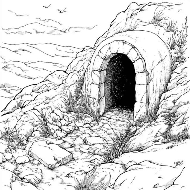 sepulcro vazio para colorir 34
