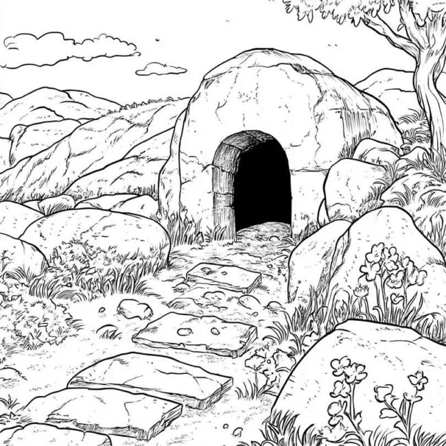 sepulcro vazio para colorir 16