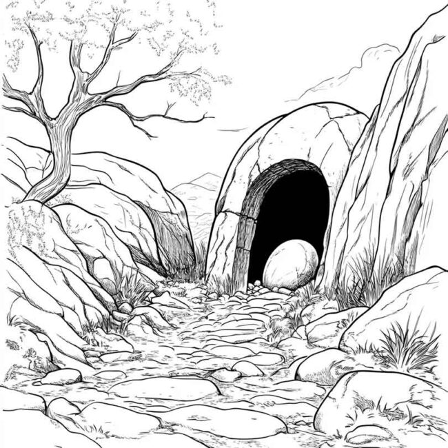 sepulcro vazio para colorir 18