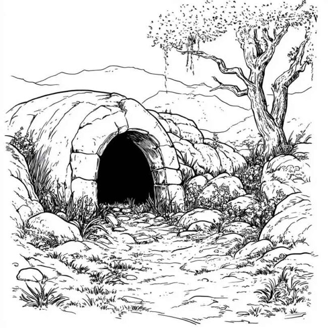 sepulcro vazio para colorir 1