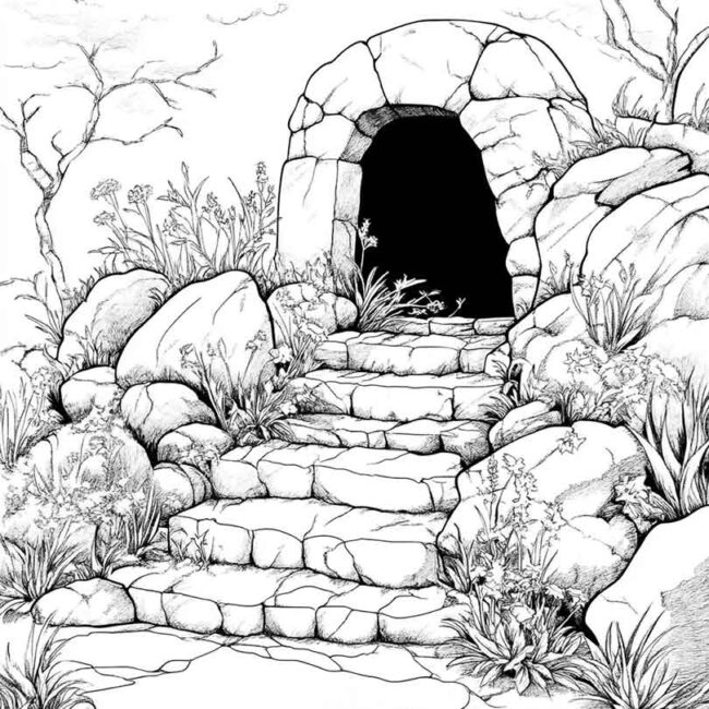 sepulcro vazio para colorir 10