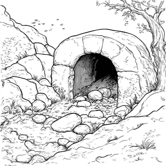 sepulcro vazio para colorir 13