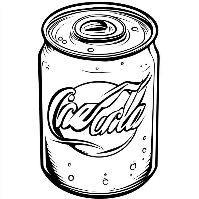 Desenhos GRÁTIS de Lata de Refrigerante para Imprimir e Colorir/Pintar