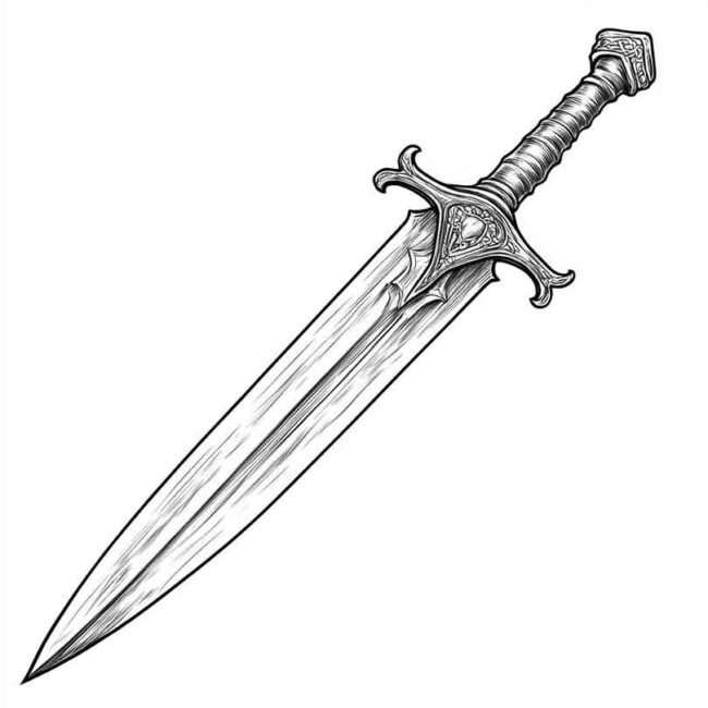 adaga para colorir png 9