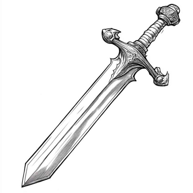 adaga para colorir png 7