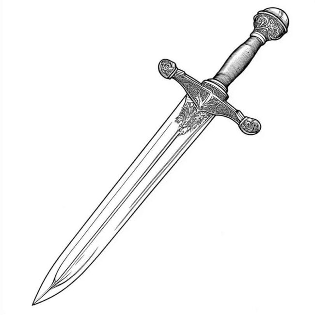 adaga para colorir png 49