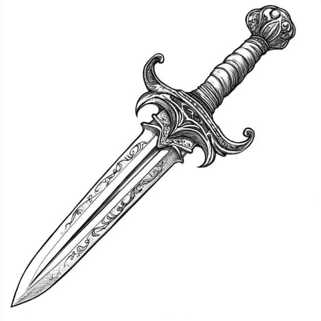 adaga para colorir png 40