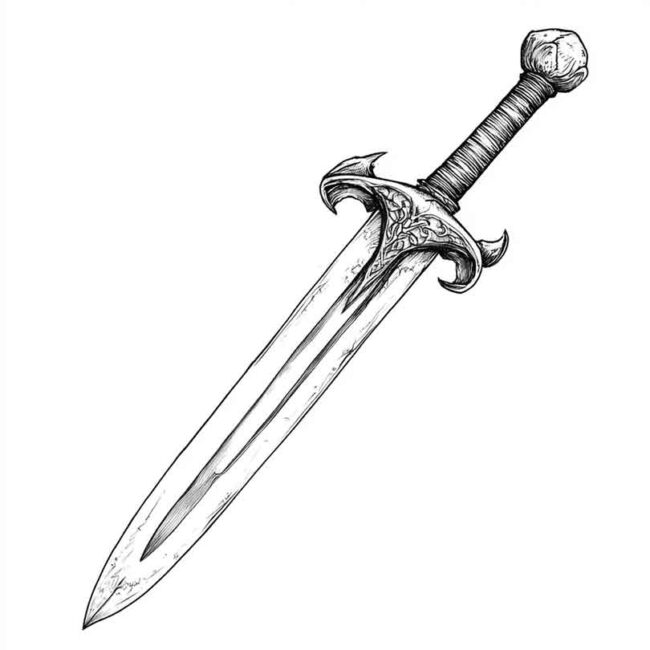 adaga para colorir png 16