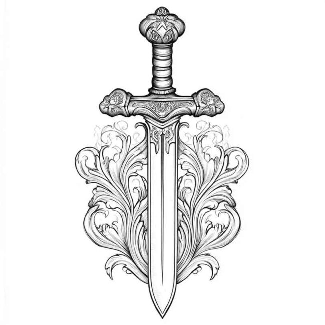 adaga para colorir png 33