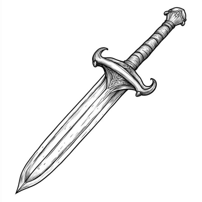 adaga para colorir png 44