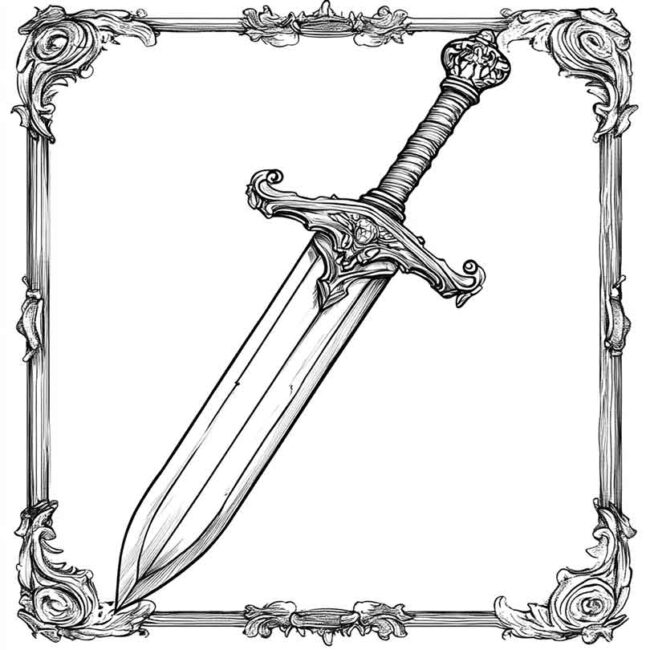 adaga para colorir png 2
