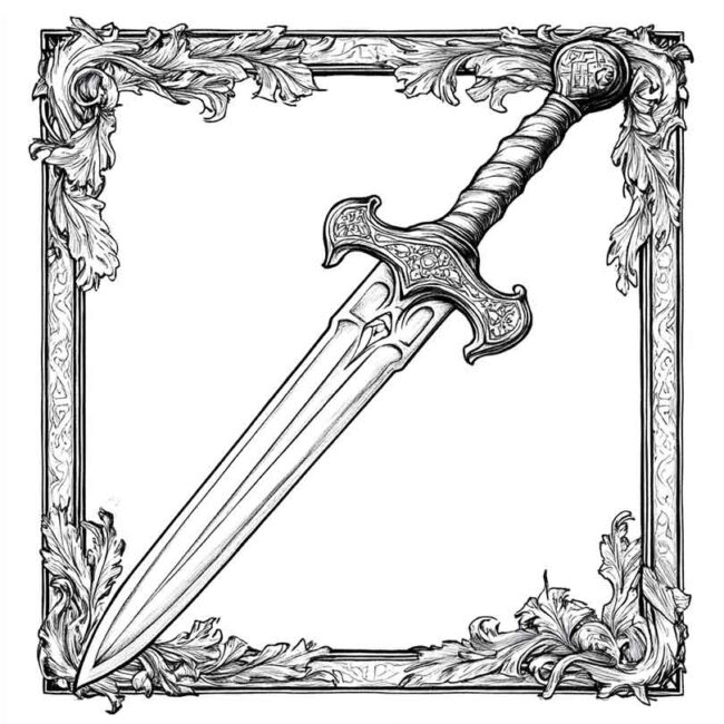 adaga para colorir png 25