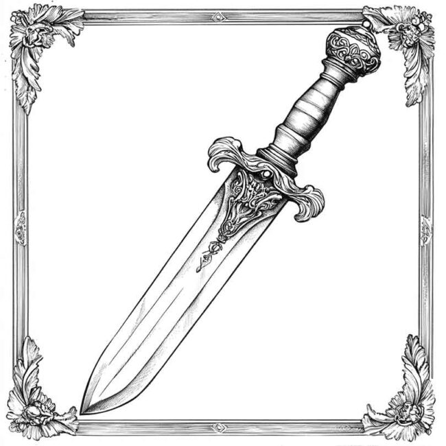 adaga para colorir png 3