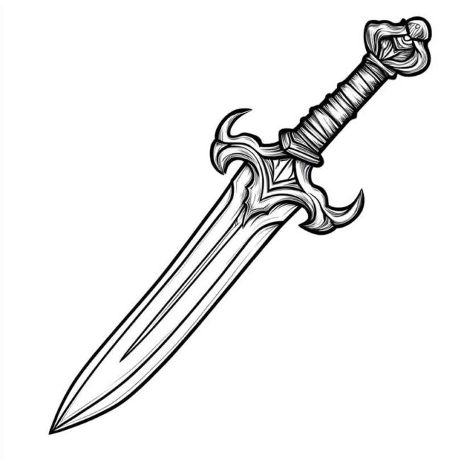 adaga para colorir png 14