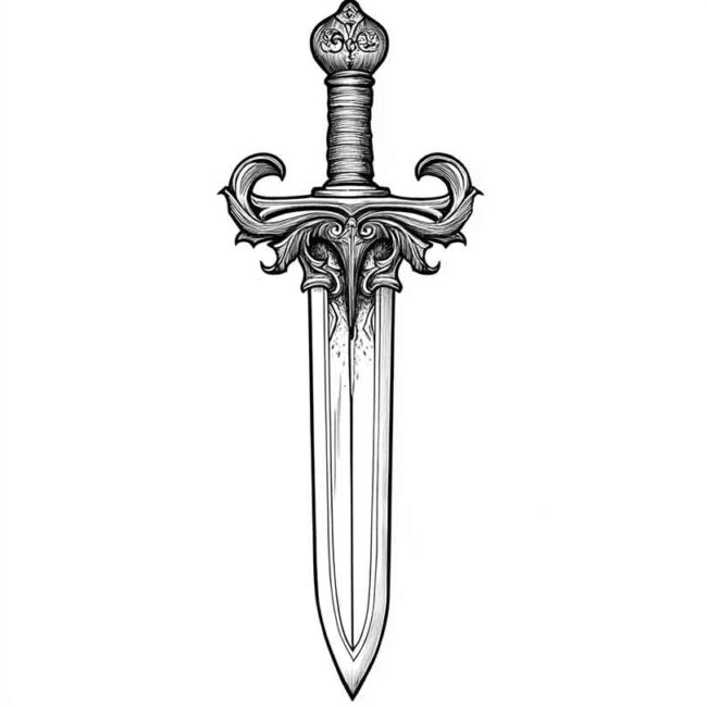 adaga para colorir png 17