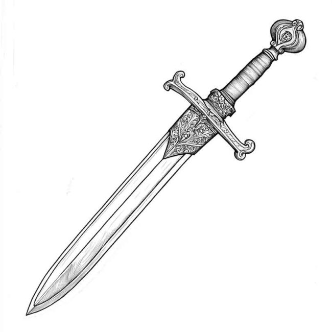 adaga para colorir png 19