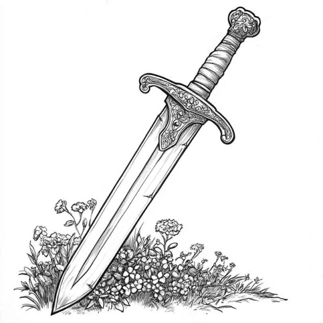adaga para colorir png 24