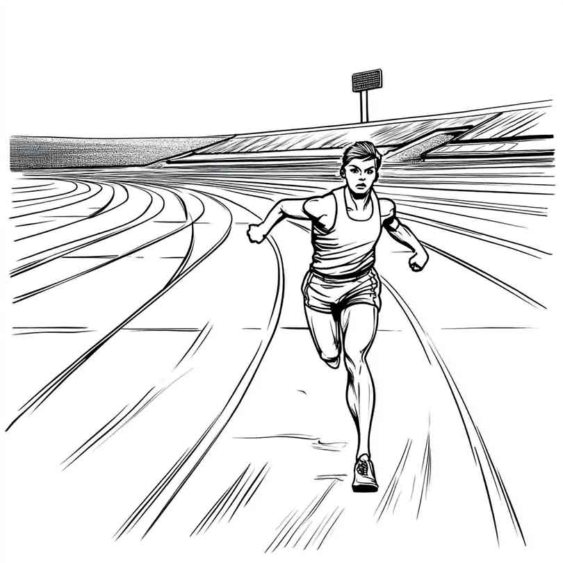 Desenhos GRÁTIS de Pista de Atletismo para Imprimir e Colorir/Pintar