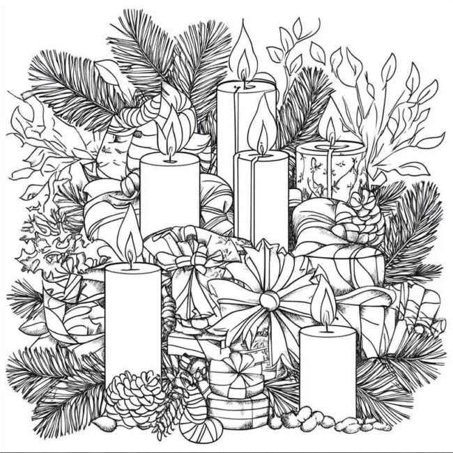 velas de natal para colorir 7
