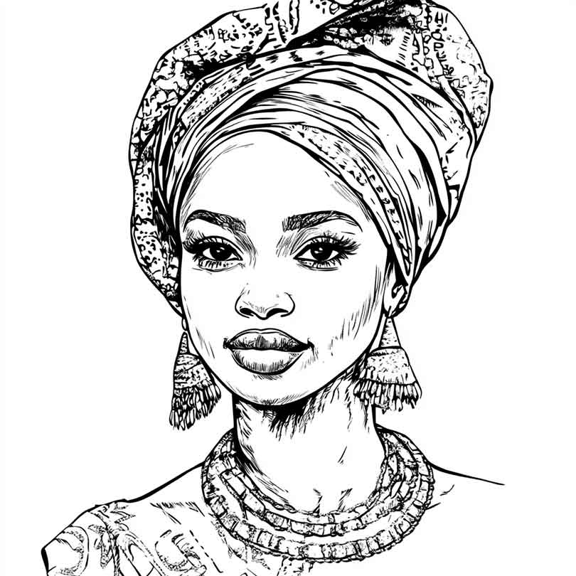 Desenhos GRÁTIS de Africanos para Imprimir e Colorir/Pintar