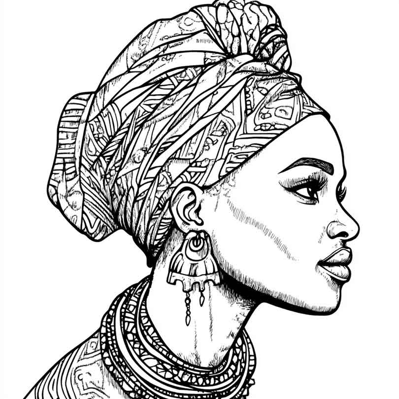 Desenhos GRÁTIS de Africanos para Imprimir e Colorir/Pintar