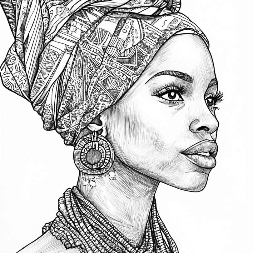 Desenhos GRÁTIS de Africanos para Imprimir e Colorir/Pintar
