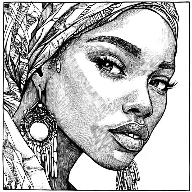 Desenhos GRÁTIS de Africanos para Imprimir e Colorir/Pintar
