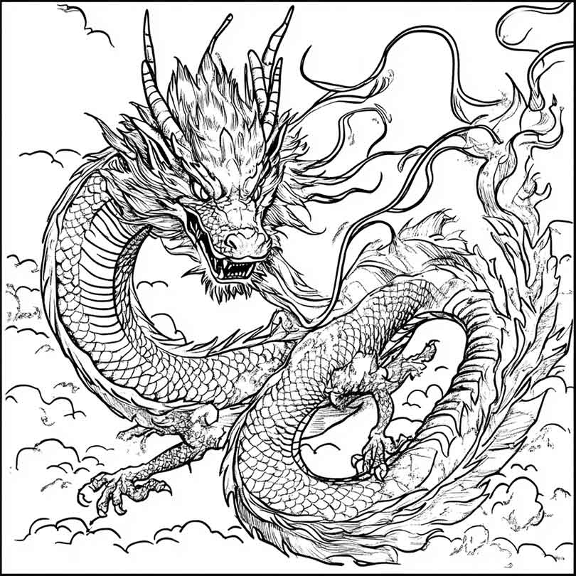 Dragao Japones para colorir 17 Dragão-Japonês-para-colorir-(17)