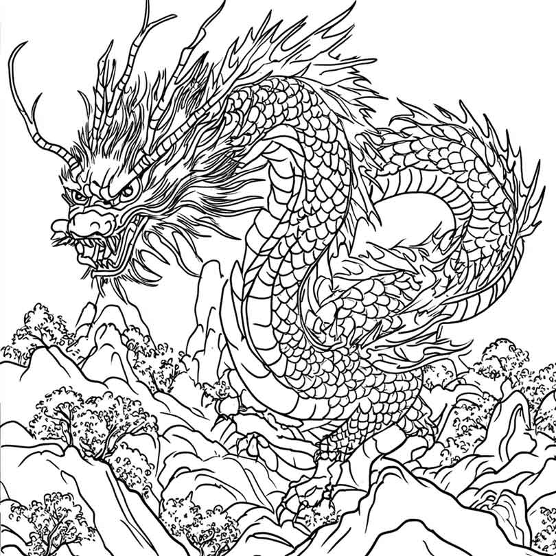 Dragao Japones para colorir 26 Dragão-Japonês-para-colorir-(26)