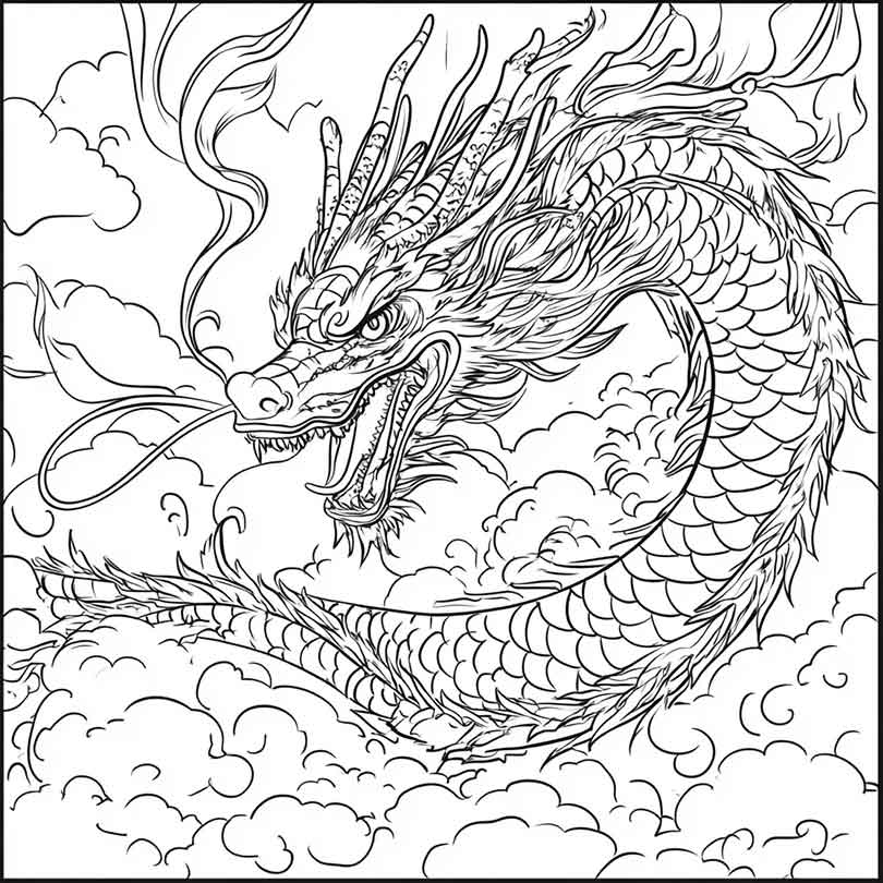 Dragao Japones para colorir 28 Dragão-Japonês-para-colorir-(28)