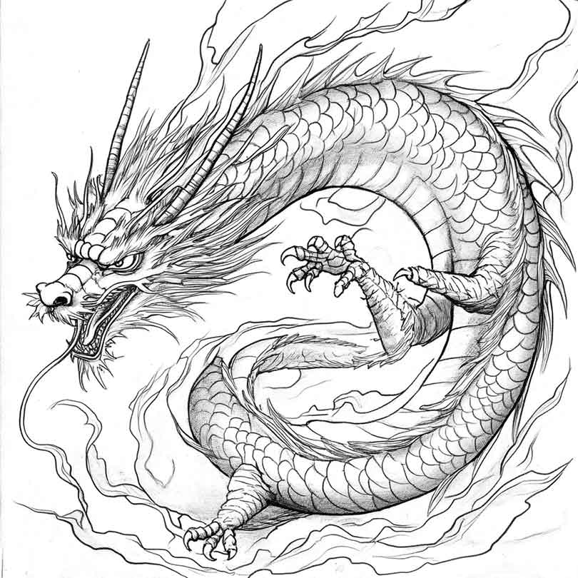 Dragao Japones para colorir 13 Dragão-Japonês-para-colorir-(13)