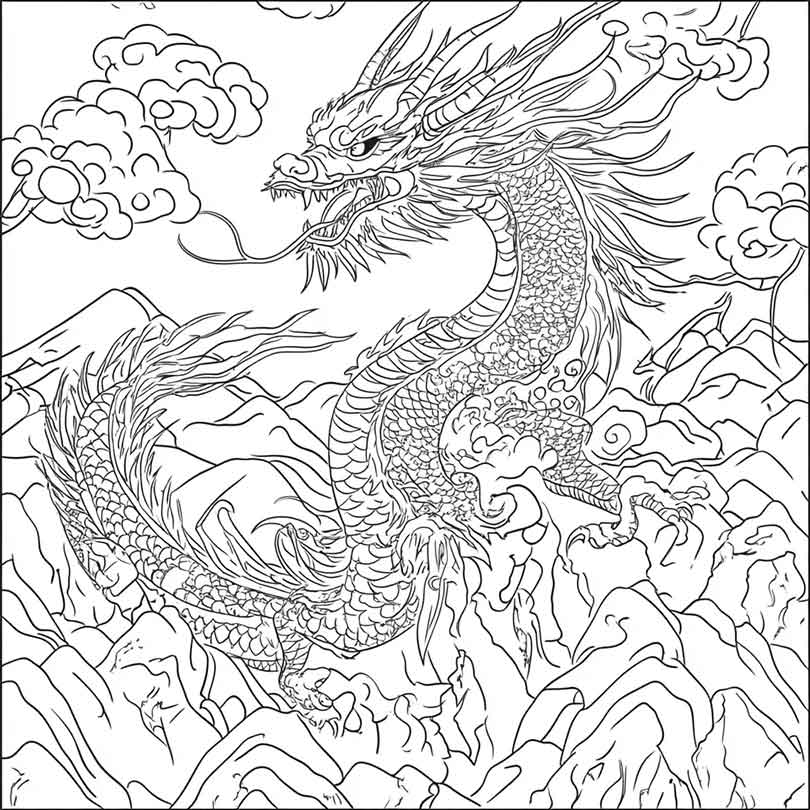 Dragao Japones para colorir 27 Dragão-Japonês-para-colorir-(27)