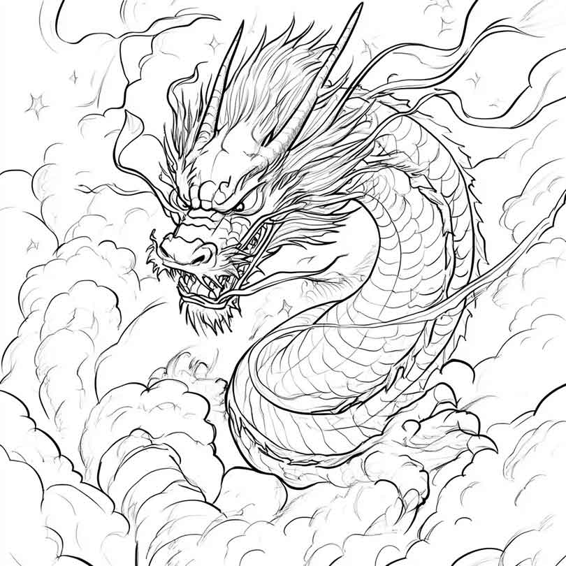 Dragao Japones para colorir 34 Dragão-Japonês-para-colorir-(34)