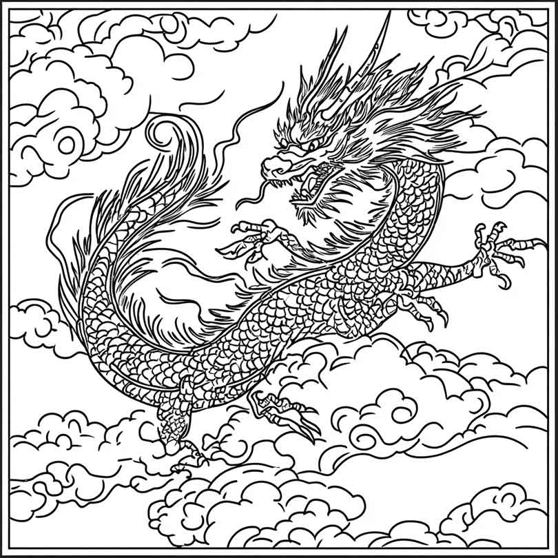 Dragao Japones para colorir 36 Dragão-Japonês-para-colorir-(36)