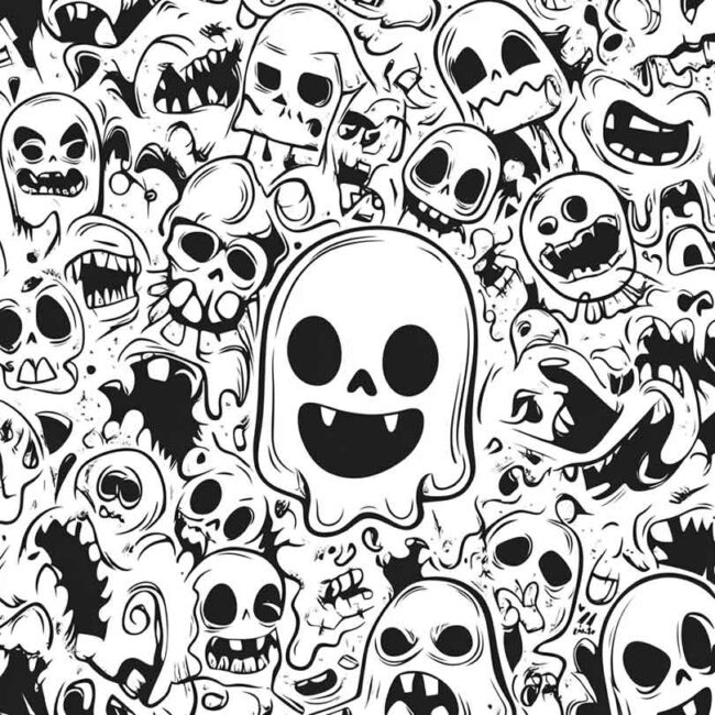 emoji de fantasma para colorir png 7