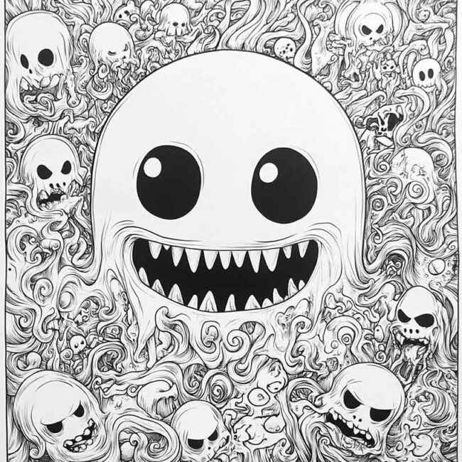 emoji de fantasma para colorir png 2