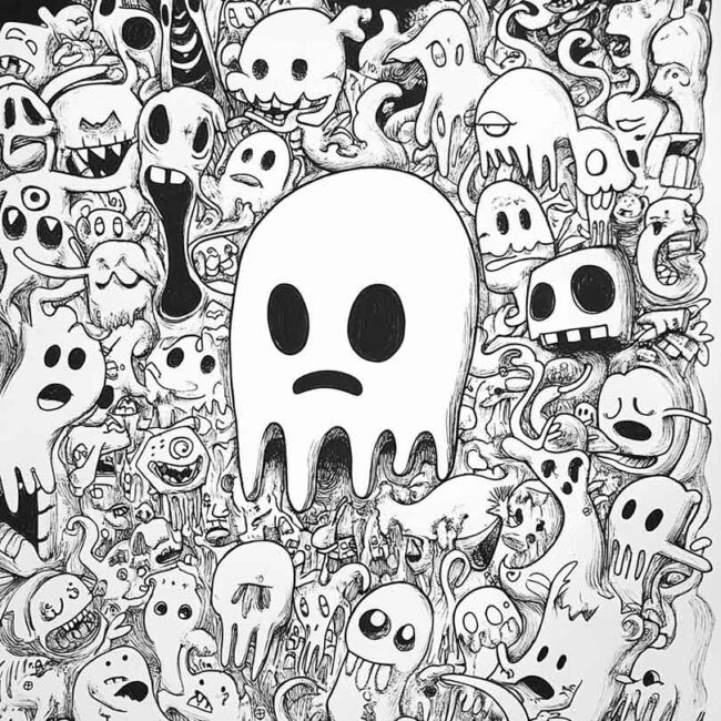 emoji de fantasma para colorir png 25