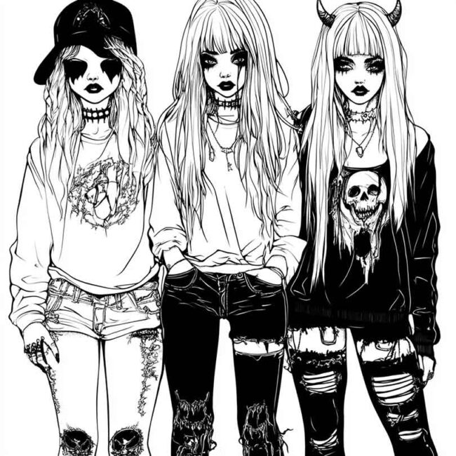 roupas emo para colorir 8