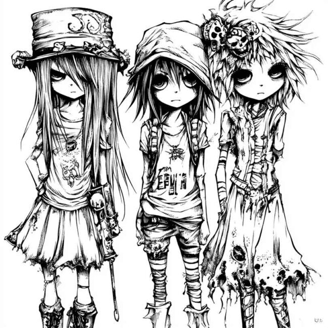 roupas emo para colorir 3