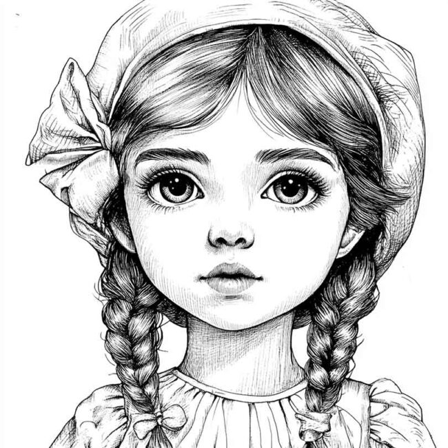 boneca realista para colorir png 8