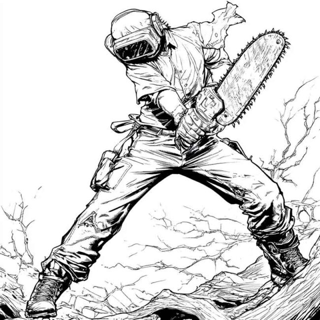 Chainsaw Man para colorir png 7