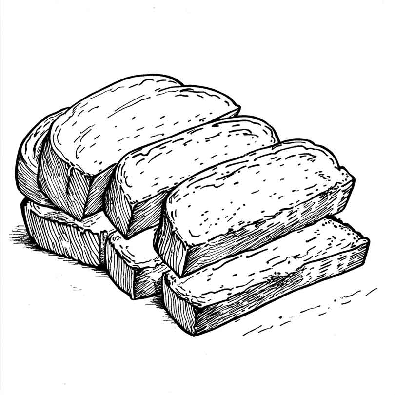 Desenhos GRÁTIS de Pão de Forma para Imprimir e Colorir/Pintar