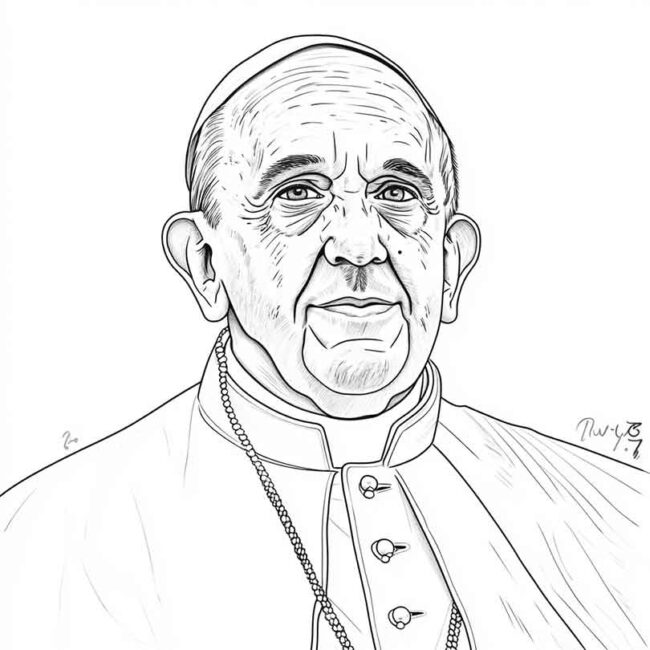 papa francisco para imprimir e colorir 8