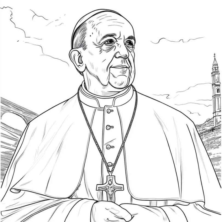 Desenhos GRÁTIS de Papa Francisco para Imprimir e Colorir/Pintar