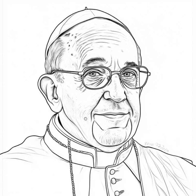 papa francisco para imprimir e colorir 5