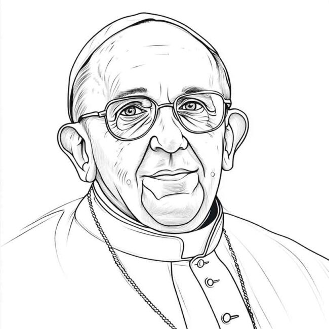 papa francisco para imprimir e colorir 40